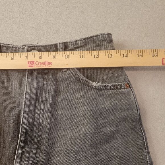ZARA Black Washed Mini Denim Jean Skirt Small - Picture 3 of 7